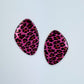 Oval Gold finish Metal with Leopard Print in 3 different option colors