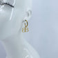 Stainless Steel Gold or Silver Finish Earrings with B Charm