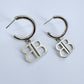 Stainless Steel Gold or Silver Finish Earrings with B Charm