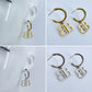 Stainless Steel Gold or Silver Finish Earrings with B Charm