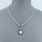 Elegant Popcorn Chain Necklace Round Pendant