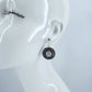 2 Tone Round Earrings with Rhinestones