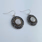 2 Tone Round Earrings with Rhinestones