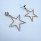 Clear Rhinestones Drop Dangle Star Shape Earrings