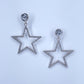 Clear Rhinestones Drop Dangle Star Shape Earrings