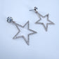 Clear Rhinestones Drop Dangle Star Shape Earrings
