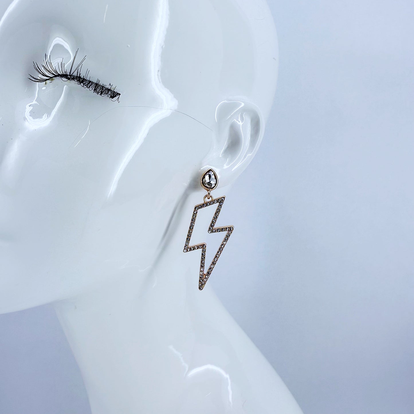 Drop Dangle Lightning Shape Rhinestone Earrings