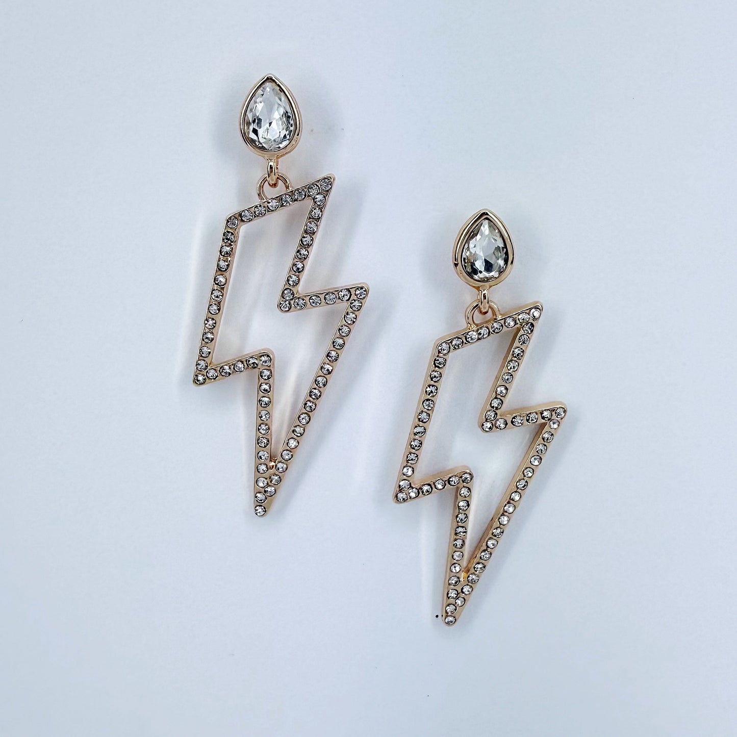 Drop Dangle Lightning Shape Rhinestone Earrings