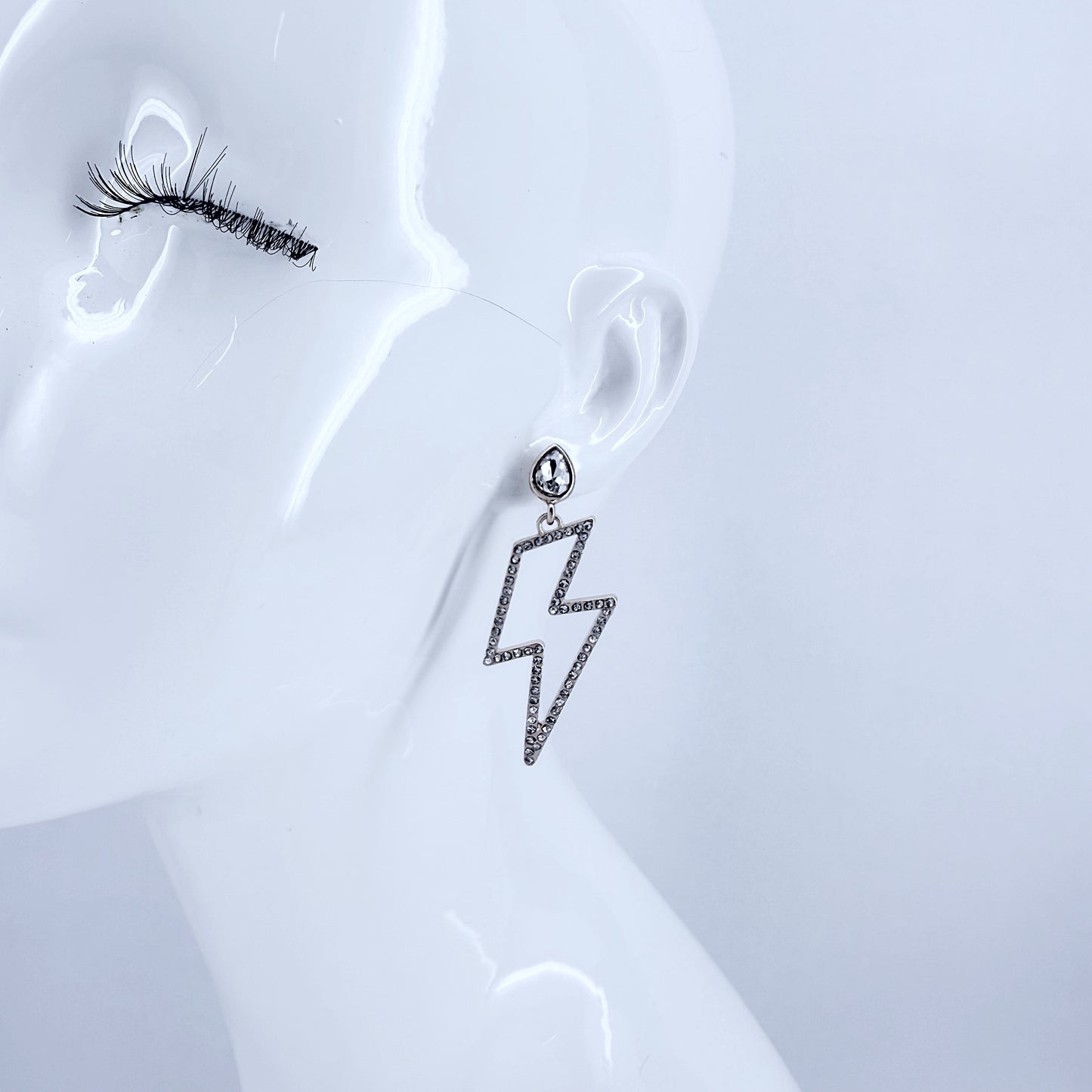Drop Dangle Lightning Shape Rhinestone Earrings