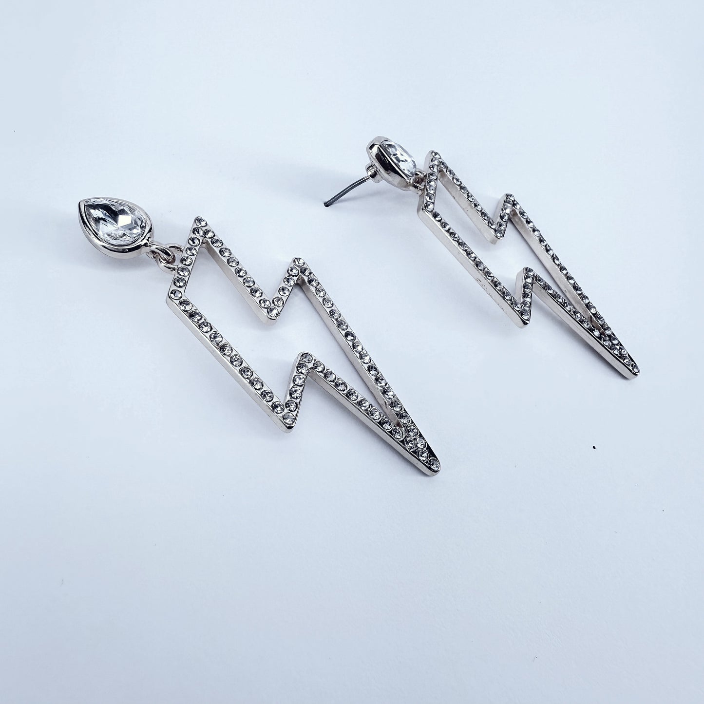 Drop Dangle Lightning Shape Rhinestone Earrings