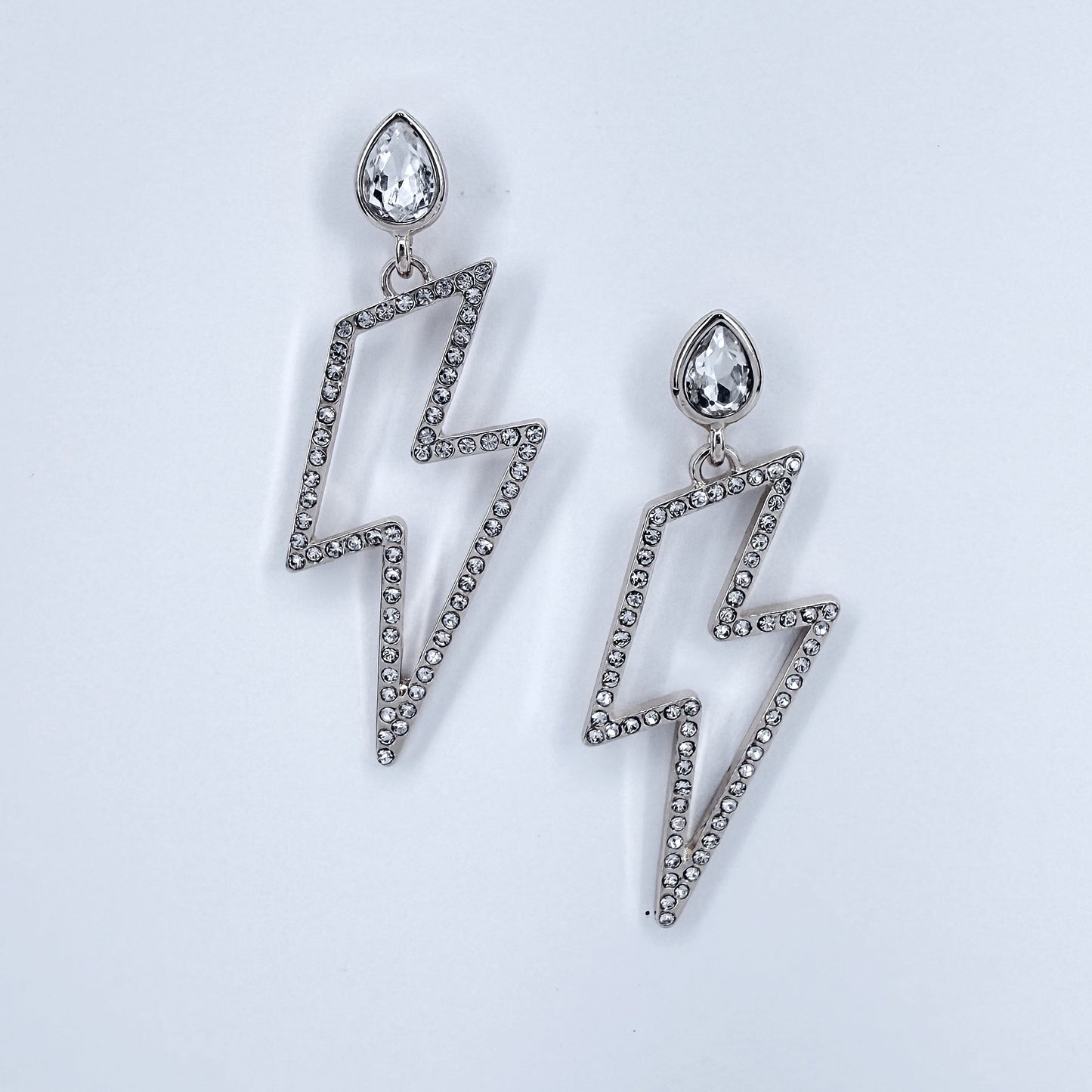 Drop Dangle Lightning Shape Rhinestone Earrings