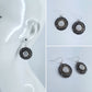 2 Tone Round Earrings with Rhinestones