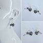 Silver Finish Filigree Earrings With Heart Lock And Key Drop Dangle