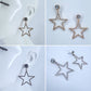 Clear Rhinestones Drop Dangle Star Shape Earrings