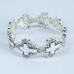 Silver Finish Filigree Stretchable Cross Design Bracelet