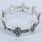 Silver Finish Filigree Design Cross Bracelet