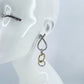 2 Tones Post Back Rings Shape Earrings