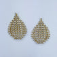 Teardrop Shape Rhinestones Post Back Earrings
