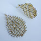 Teardrop Shape Rhinestones Post Back Earrings