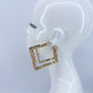 Double Square Shape Hoop Bamboo design Earrings