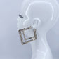 Double Square Shape Hoop Bamboo design Earrings