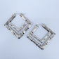 Double Square Shape Hoop Bamboo design Earrings
