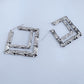 Double Square Shape Hoop Bamboo design Earrings