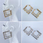 Double Square Shape Hoop Bamboo design Earrings