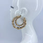 80mm Double Bamboo Design Hoop Earrings