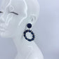 Denim Drop Dangle Round Earrings