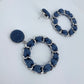 Denim Drop Dangle Round Earrings