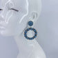 Denim Drop Dangle Round Earrings