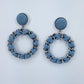 Denim Drop Dangle Round Earrings