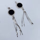 Extra Long Gold or Silver Finish Herringbone Tassel Earrings