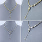 Gold or Silver Finish Rhinestones Initial D Necklace