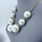 Gold or Silver Finish Large Pearl Statement Necklace