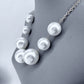 Gold or Silver Finish Large Pearl Statement Necklace