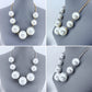 Gold or Silver Finish Large Pearl Statement Necklace