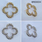 Gold Or Silver Brooch Clover Design With Rhinestones