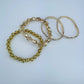 Gold or Silver Finish 4 Set Stretchable Bracelet