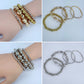 Gold or Silver Finish 4 Set Stretchable Bracelet