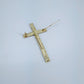 Clear Rhinestones Dainty Cross Brooch