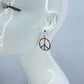 Drop Dangle Peace Sign Raibow Earrnigs