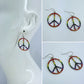 Drop Dangle Peace Sign Raibow Earrnigs
