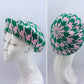 Pink and Green Houndstooth Print Beret Tam Hat