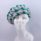 Pink and Green Houndstooth Print Beret Tam Hat