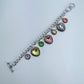 Multicolor Heart Oval Charms Chain Bracelet