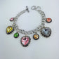 Multicolor Heart Oval Charms Chain Bracelet