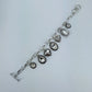 Heart and Oval Clear Charms Chain Bracelet