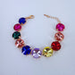 Gold Finish Multicolor Round Stones Bracelet